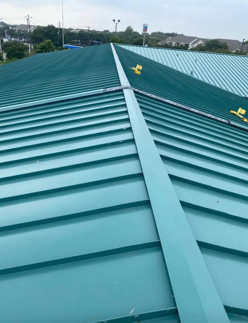 Green commercial metal roof ridge and valley for Metal Roof Repair in Cordele